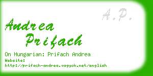 andrea prifach business card